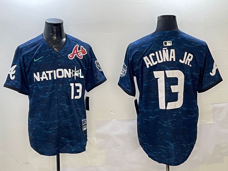 Men Atlanta Braves #13 Acuna jr Blue All star 2025 Nike MLB Jersey style 2->more jerseys->MLB Jersey
